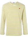 Comme Des Garçons Play Mini Heart Striped T-shirt In Neutrals