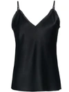 Frame Frayed Hammered-satin Camisole In Black