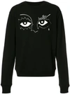 HACULLA HACULLA EYES PRINT SWEATSHIRT - BLACK,HA02AGK2011851700