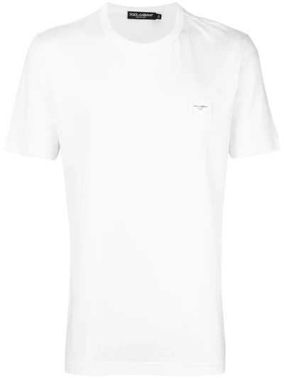 Dolce & Gabbana White Logo Cotton T-shirt