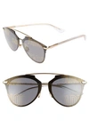 DIOR REFLECTED PRISM 63MM OVERSIZE MIRRORED BROW BAR SUNGLASSES - ROSE GOLD/ CRYSTAL,REFLECTEDP