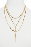 BAUBLEBAR AMBER LAYERED CHAIN Y-NECKLACE,31075