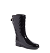 Hunter Refined High Gloss Quilted Short Waterproof Rain Boot In Black