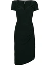 Norma Kamali X Revolve Sweetheart Side Drape Dress In Black