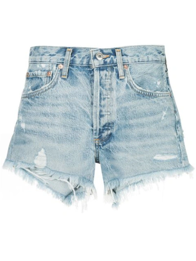 Agolde Parker Long Shorts With Cuff In Covet