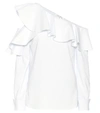 OSCAR DE LA RENTA RUFFLED SILK TOP,P00330623