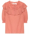 SEE BY CHLOÉ COTTON EYELET TOP,P00335369