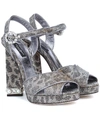 DOLCE & GABBANA LEOPARD-PRINT PLATFORM SANDALS,P00318842