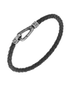 MARCO DAL MASO MEN'S THIN BRAIDED LEATHER BRACELET, BLACK,PROD211740436