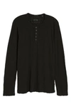 Atm Anthony Thomas Melillo Slub Jersey Destroyed Wash Henley In Black