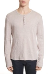 Atm Anthony Thomas Melillo Raw Edge Henley In Dusty Mauve