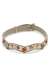 ALEXIS BITTAR CLUSTER BUCKLE LEATHER BRACELET,AB81B028