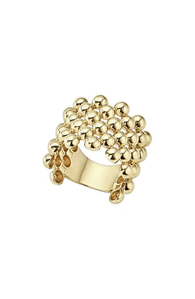 LAGOS CAVIAR GOLD WIDE BAND RING,03-10195-7