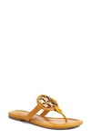 Tory Burch Women's Metal Miller Leather Thong Sandals In Golden Rod/gold