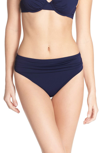 Tommy Bahama Pearl Shirred-side Solid Hipster Swim Bikini Bottom In Mare Navy