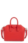 Givenchy 'mini Antigona' Sugar Leather Satchel - Red In Medium Red