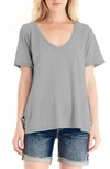 Michael Stars V-neck Supima Cotton Tee In Silver Fox