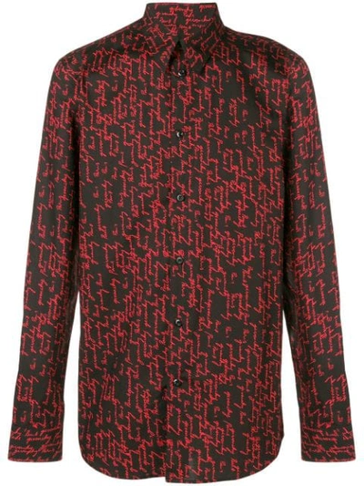 Givenchy Signature Print Shirt In Black Red