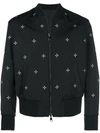 NEIL BARRETT NEIL BARRETT CROSS PRINT REVERSIBLE BOMBER JACKET - BLACK,PBSP366RH013C12983556