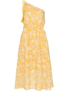 A PEACE TREATY A PEACE TREATY YUNA ONE-SHOULDER PRINT COTTON BLEND DRESS - YELLOW,APTD916MA12966566