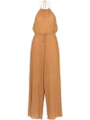 A PEACE TREATY A PEACE TREATY SOLA HALTERNECK LUREX COTTON BLEND JUMPSUIT - YELLOW,APTJS92912966569