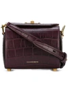 ALEXANDER MCQUEEN dark purple Box 19 crocodile bag,501105DZT0M514012968123