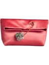 BURBERRY BURBERRY THE SMALL PIN CLUTCH IN SATIN - RED,407680512963131