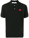 Comme Des Garçons Play Heart-patch Polo Shirt In Black