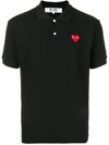Comme Des Garçons Play Polo Shirt With Ribbed Collar And Straight Hem In Black