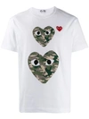 COMME DES GARÇONS PLAY COMME DES GARÇONS PLAY CAMOUFLAGE HEART LOGO T-SHIRT - WHITE,AZT24612971849