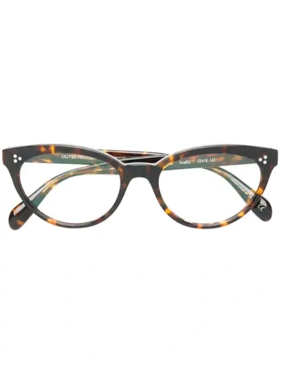 Oliver Peoples Arella猫眼眶醋酸纤维眼镜 In Brown