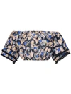 A PEACE TREATY Yuna print silk linen-blend cropped top,APTCT913BK12966573