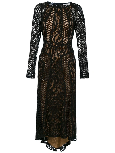 Martha Medeiros Miranda Lace Midi Dress In Black