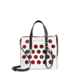 MARC JACOBS PERFORATED TARTAN PLAID & LEATHER TOTE - WHITE,M0014106