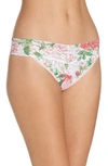 Hanky Panky Blushing Rose Low Rise Thong In Pink Floral