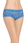 Hanky Panky Cross-dyed Lace Boyshort In Atlantis/ Seafoam