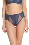 Wacoal 'retro Chic' High Cut Briefs In Insignia Blue