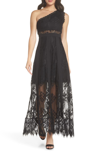 FOXIEDOX JULIET ONE-SHOULDER LACE GOWN,HS836DR