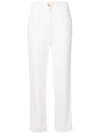 BALMAIN BALMAIN HIGH-RISE WOVEN TROUSERS - WHITE,135105207D12986840