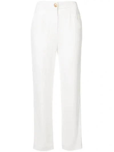 Balmain High-rise Woven Trousers - White