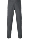 THOM BROWNE ENGINEERED STRIPED SIDE SEAM SOLID WOOL TWILL SKINNY TROUSER,MTC062A0353212559480