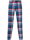 Thom Browne Gingham Tartan Twill Skinny Trousers In Multicolour