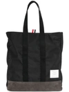 THOM BROWNE LOGO-PATCH TWO-TONED TOTE BAG,MAG119A0311512559643