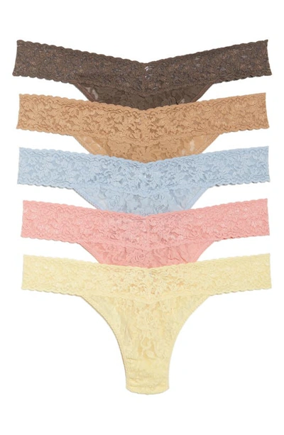 Hanky Panky Plus Thongs - Original Rise, Set Of 5 #4811xf In Multi