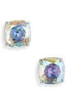 Kate Spade Mini Small Square Semiprecious Stone Stud Earrings In Crystal Ab/ Silver