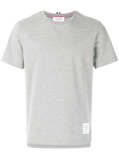 Thom Browne Side Slit Relaxed Short-sleeve Tee In Light Grey