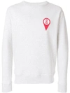 AMI ALEXANDRE MATTIUSSI CREW NECK SWEATSHIRT RED PATCH YOU ARE HERE,A18J06073012618167