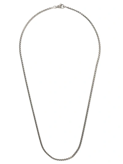 David Yurman 22" Length Small Box Chain Necklace In Silver