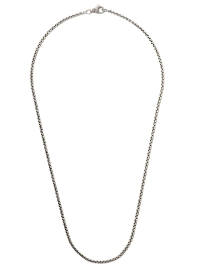 David Yurman 22" Length Small Box Chain Necklace In Silver