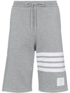 Thom Browne Men Classic Sweat Shorts With Engineered 4 Bar Stripes In Classic Loop Back In Grey